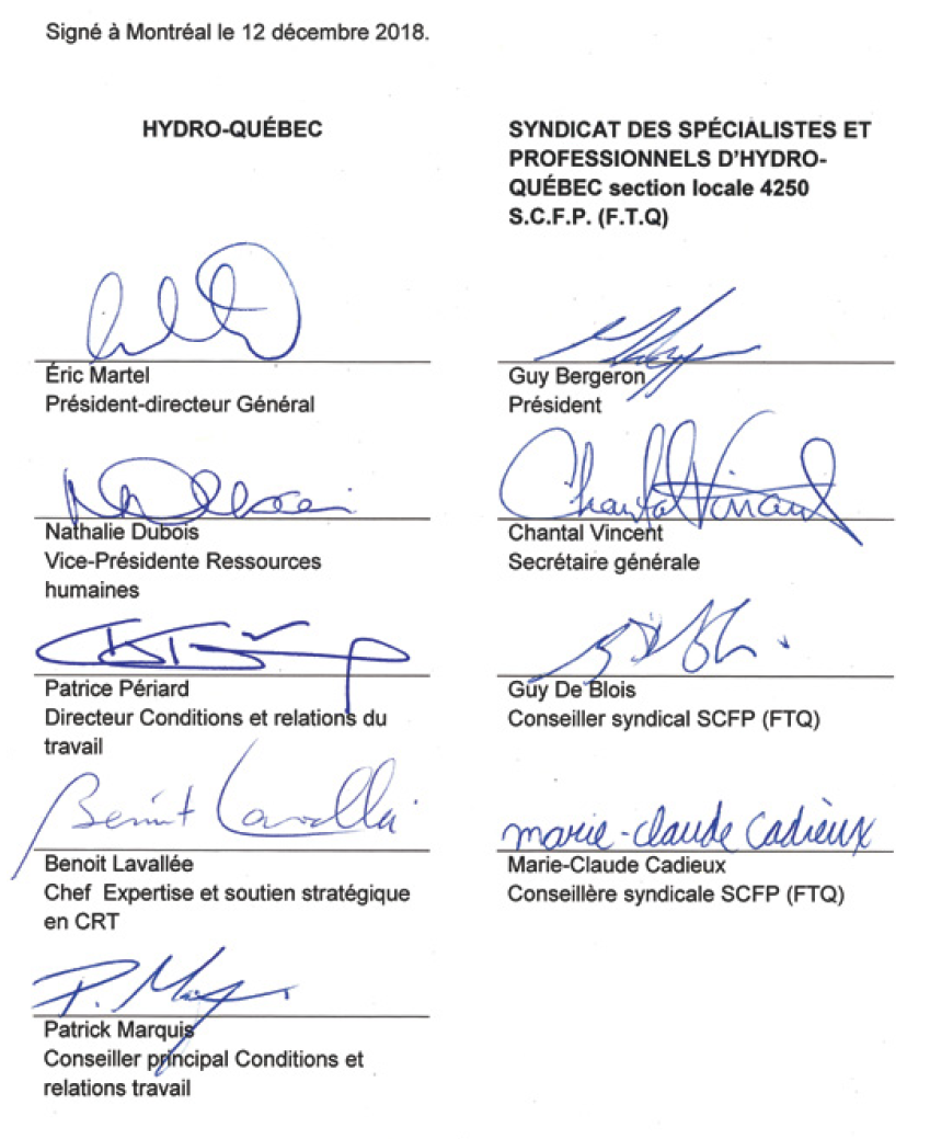 Signé à Montréal le 12 décembre 2018.